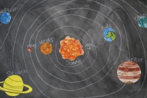 Chalk Drawing Celestial Body 